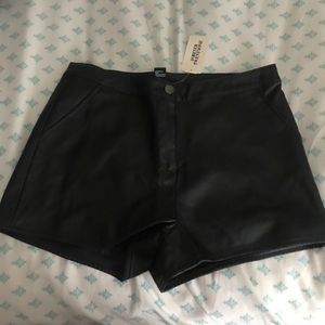 Leather shorts